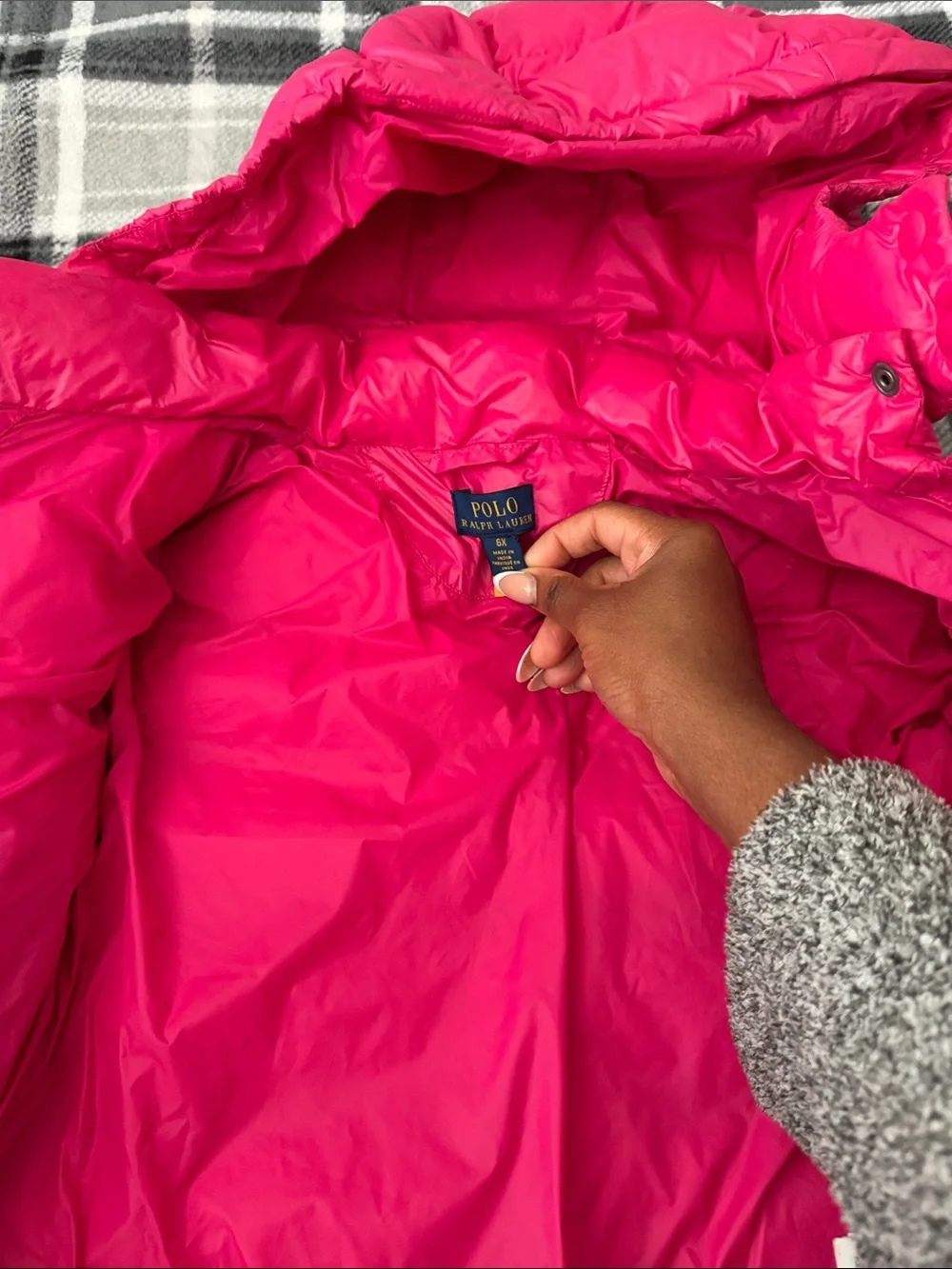 Ralph Lauren Hot Pink Hooded Puffer Jacket for Kids